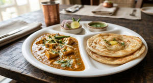 Handi Paneer With 2 Lachcha Paratha