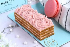 French Vanilla Rose Medovik With Macaron