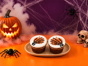 Halloween Spooky Pumpkin Photo Cupcakes - 2Pc