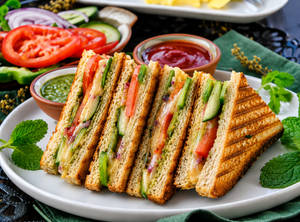 Vegetable Cheese Grilled Sandwich