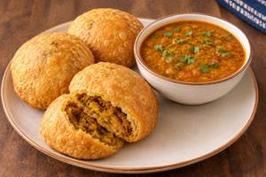 Pyaz Kachori With Sabji