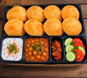 8 Puri + Raita + Chole + Aachar + Salad