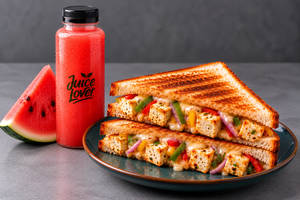 Paneer Sandwich With Watermelon Juice
