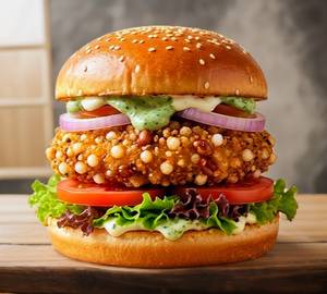Sabudana Tikki Burger