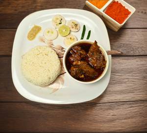 Chicken Stew Jeera Rice Thali