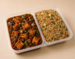 Chilli Paneer with Fried Rice