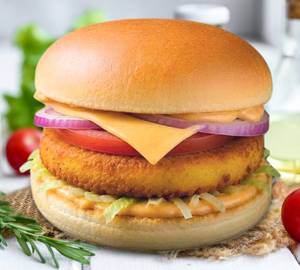 Aloo Tikki Chipotle Cheese Burger