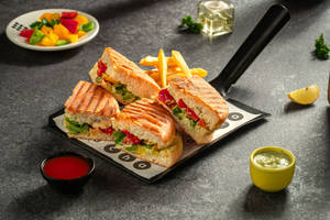 Basil Pesto And Vegetable Panini Sandwich