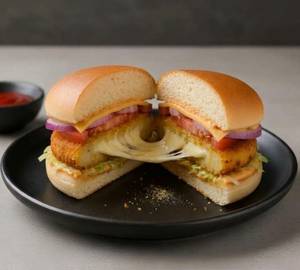 Aloo Tikki Cheese Burst Burger