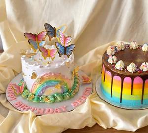 Eggless Rainbow Cake ( 800 grams)