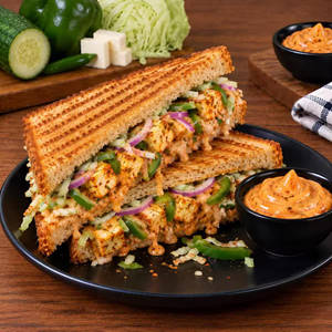 Tandoori paneer grilled veg jumbo sandwich