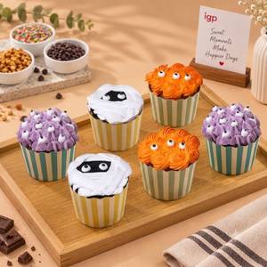 Halloween Assorted Chocolate Cupcakes - (set of 6)