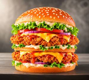 Chicken whopper double layered burger