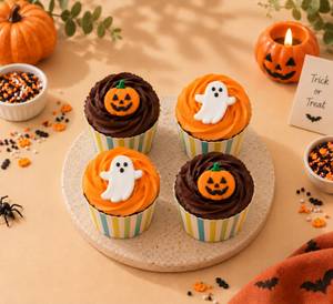 Halloween Assorted Chocolate Cupcakes - (set of 4)