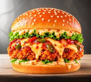 Chicken chilli cheese melt zinger burger