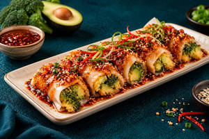 Korean Chilli Crispy Avocado & Broccoli Cheung Fun