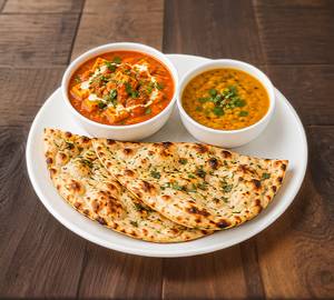 Butter Kulcha Curry With Dal