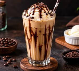 Cold coffee with ice cream