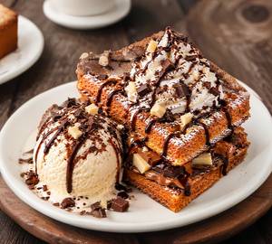 Ice cream chocolate waffles