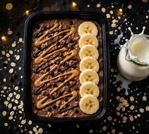 Choco Blast Banana Overnight Oats Combo - With Extra Milk & Choco Chips