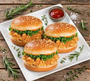 3 Crispy Chicken Burgers