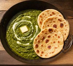Sarson Ka Saag + 3 Butter Tawa Roti+ Salad+ Butter