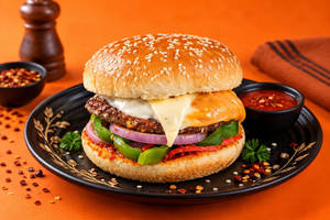 Loaded Peri Peri Spicy Veg Burger | Fire Grill Mayo