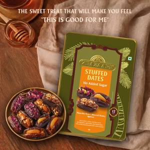 No Added sugar Stuffed Date Tin pack of 12pcs