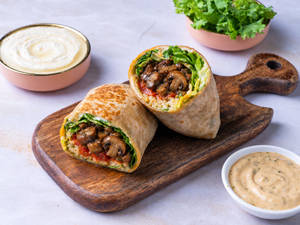 Hummus And Mushroom Wrap