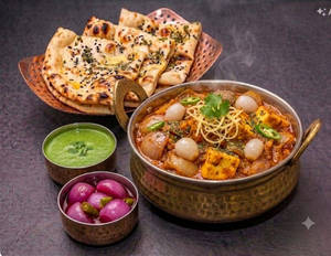 Paneer Do Pyaaza [full, 1 plate] With 4 Butter Naan