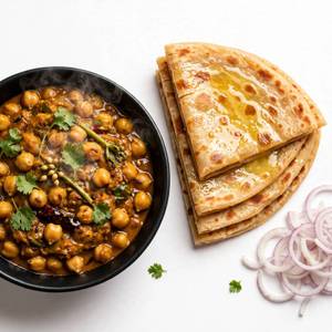 Chhole+3 Plain Paratha