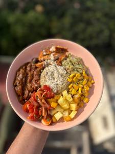 Chicken Guacamole Poke Quinoa Bowl