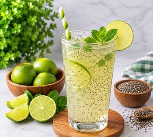 Lime Juice With Chia Seeds & Mint