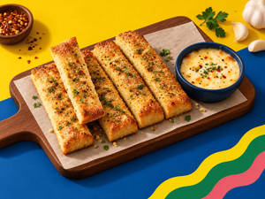 Garlic Breadsticks with Cheesy Dip