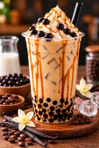 Vanilla Coffee Boba Milk