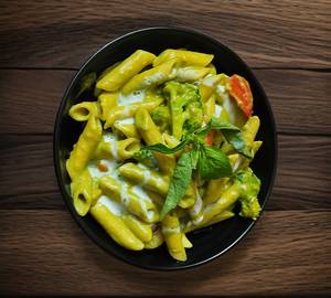 Basil pesto pasta veg