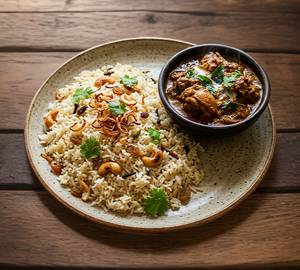 Ghee Rice With Chicken Curry