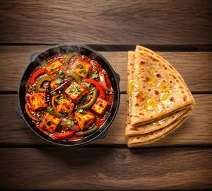 Kadhai Paneer+3 Plain Paratha