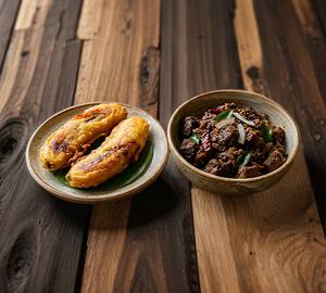 Pazhampori With Beef Roast