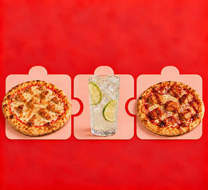 Fresh Lime  Soda + Mini Grilled Chicken + Mini Bbq Chicken Pizza