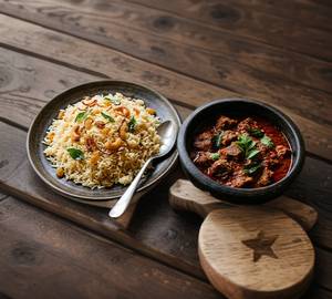 Ghee Rice With Beef Curry