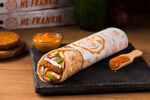 Spicy Peri Peri Cheese Frankie In Puff Paratha