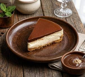 Eggless Nutella Cheesecake Slice