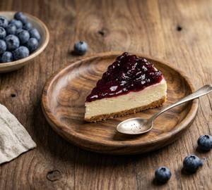 Eggless Blueberry Cheesecake Slice