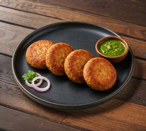 Veg Mushroom Galouti Kebab Served With Paratha