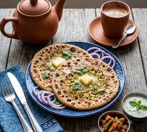 Ginger Tea  + Gobi Paratha+ Achaar