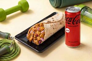 High Protein Chicken Bhuna Wrap (Protein 33g) + Coke Zero
