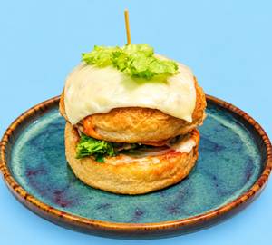 Open classic cheese burger