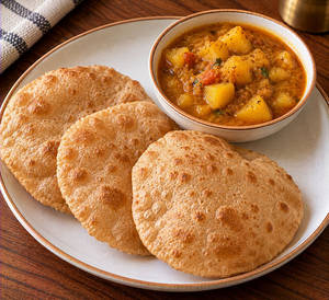 Poori Aloo Sabji Meal(no Onion, No Garlic)