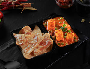 Punjabi Style Matar Paneer Paratha Bowl.